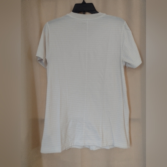 Calia Cream and White Striped Short Sleeve T-Shirt - Picture 3 of 3